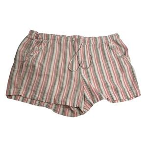 Briggs‎ Striped Linen Blend Shorts - Drawstring Waist, Pockets - XXL